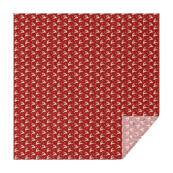 Red Christmas Reindeer Pattern Square Tablecloth,Waterproof Square Table Cover,Wipeable Spillproof Washable Table Cover for Home Kitchen Party Decor 42"X42"(107x107cm)