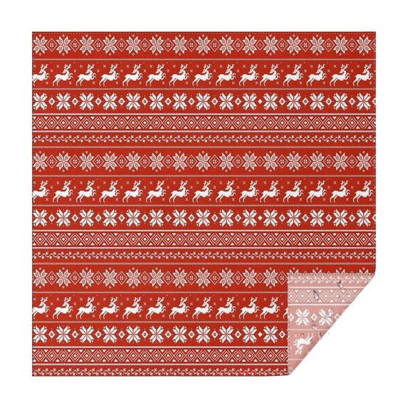 Red Christmas Reindeer Pattern Square Tablecloth,Waterproof Square Table Cover,Wipeable Spillproof Washable Table Cover for Home Kitchen Party Decor 60"x60"(152x152cm)