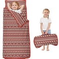 thumbnail image 1 of Red Christmas Reindeer Pattern Toddler Nap Mats for Kids Preschool,59"x22" Sleeping Mat Bag or Kids,Toddler Sleeping Bag,Toddler Nap Mat or Daycare, 1 of 6
