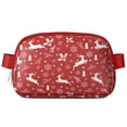 thumbnail image 1 of Red Christmas Reindeer and Snowflake Pattern Cute Fanny Packs for Women,Travel Waterproof Crossbody Fanny Bags Waist Purse for Women Anti Theft Adjustable Strap for Running Travel Cycling, 1 of 6