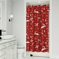 thumbnail image 1 of Red Christmas Reindeer and Snowflake Pattern Shower Curtain 36"x72" ,Bathroom Decorative Shower Curtains Set with 12 Hooks,Modern Waterproof Washable Shower Curtain, 1 of 6