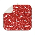 thumbnail image 1 of Red Christmas Reindeer and Snowflake Pattern Dish Drying Mat for Kitchen 1 Pack, Ultra Absorbent Microfiber Dishes Drainer Mats,16x18in(41x46cm), 1 of 6