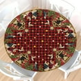 thumbnail image 1 of Red Christmas Round Fitted Tablecloth with Elastic Edge,Water-Resistant Wipeable Winter Holy Nativity Xmas Buffalo Plaid Table Cover for 48-52" Stretch Table Cloth for Dinner Indoor Outdoor Party, 1 of 4