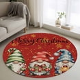 thumbnail image 1 of Red Christmas Round Rug 3ft Washable Circle Entryway Rugs Non Slip Winter Cartoon Xmas Gnomes Snowflake Area Rug Indoor Floor Carpet for Bedroom Kitchen Living Room Home Office Dining Room Nursery, 1 of 8