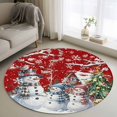 thumbnail image 1 of Red Christmas Round Rug 3ft Washable Circle Entryway Rugs Non Slip Xmas Winter Snowman Snowflakes Trees Area Rug Indoor Floor Carpet for Bedroom Kitchen Living Room Home Office Dining Room Nursery, 1 of 8