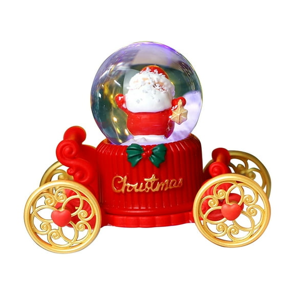 Red Christmas Santa Claus Snow Globe Decoration With Light-Up Feature For Home And Car Holiday Ornament Type B