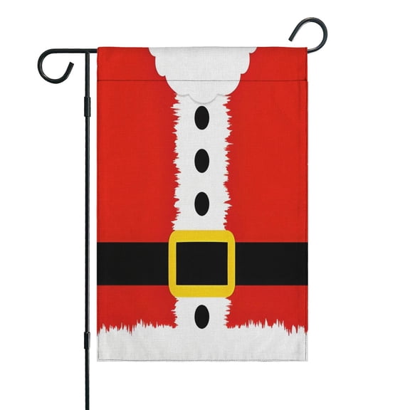Red Christmas Santa Costume Pattern Fall Garden Flags 12.5"x18" Double Side,Small Yard Flags for Outside,Outdoor Fall Decor,Autumn Funny Garden Flag Yard Decoration