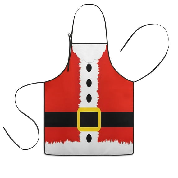 Red Christmas Santa Costume Pattern Kids Aprons for Girls and Boys,Adjustable Neck Strap Toddler Aprons for Kids Cooking Baking