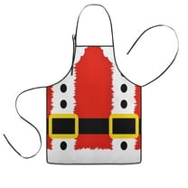 Red Christmas Santa Costume Pattern Kids Aprons for Girls and Boys,Adjustable Neck Strap Toddler Aprons for Kids Cooking Baking
