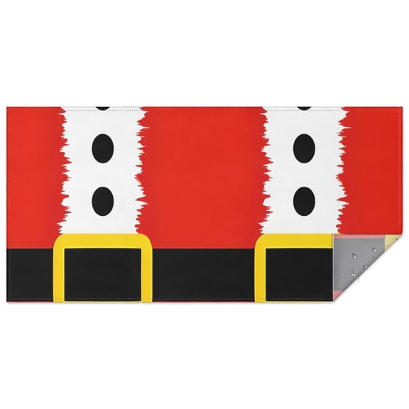 Red Christmas Santa Costume Pattern Rectangle Tablecloth 60"x120",Waterproof Polyester Rectangle Table Cloth, Wipeable Spillproof Polyester Tablecloth for Dining, Camping, Indoor and Outdoor