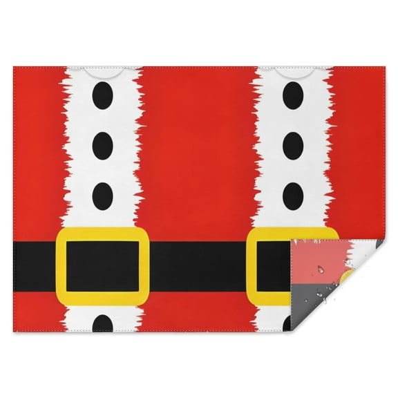 Red Christmas Santa Costume Pattern Rectangle Tablecloth 60"x84",Waterproof Polyester Rectangle Table Cloth, Wipeable Spillproof Polyester Tablecloth for Dining, Camping, Indoor and Outdoor