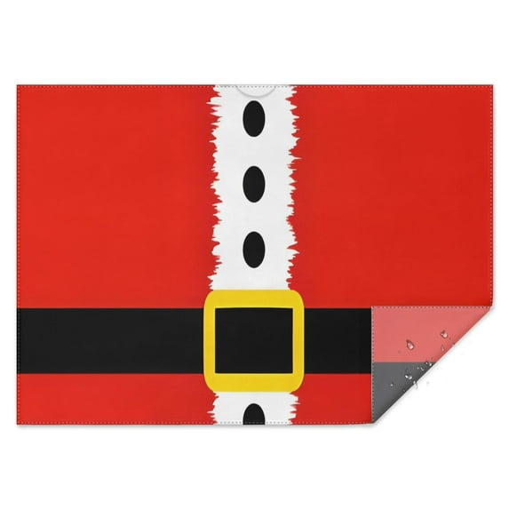 Red Christmas Santa Costume Pattern Rectangle Tablecloth 60"x84",Waterproof Polyester Rectangle Table Cloth, Wipeable Spillproof Polyester Tablecloth for Dining, Camping, Indoor and Outdoor