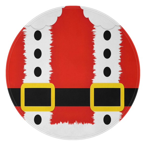 Red Christmas Santa Costume Pattern Round Blanket,Comfortable Soft Flannel Throw Blanket,All Season,Warm Lightweight Blankets for Sofa Bed Couch Living Room Chair 60"x60"