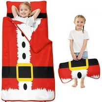 Red Christmas Santa Costume Pattern Toddler Nap Mats for Kids Preschool,50"x20" Sleeping Mat Bag or Kids,Toddler Sleeping Bag,Toddler Nap Mat or Daycare