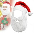 thumbnail image 1 of Red Christmas Santa Hat with Attached Beard, Perfect for Christmas Day Dress-Up, COS Play, Holiday Parties, Home Decor & Christmas Gifts to Enhance Festive Atmosphere, 1 of 6
