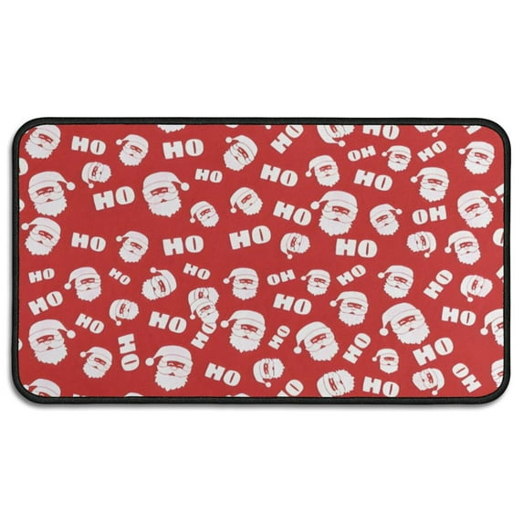 Red Christmas Santa Pattern Door Rugs,Washable Non Slip Door Mats Indoor,Decorative Door Mats,Entry Mat Indoor for Entrance,Bedroom,Kitchen,Bathroom,30"x17"