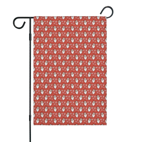 Red Christmas Santa Pattern Fall Garden Flags 12.5"x18" Double Side,Small Yard Flags for Outside,Outdoor Fall Decor,Autumn Funny Garden Flag Yard Decoration