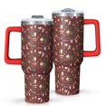 thumbnail image 1 of Red Christmas Santa Pattern Tumbler with Handle and Lid,40oz Double Wall Vacuum Insulated Tumbler,Cups Gift for Women and Men, 1 of 7