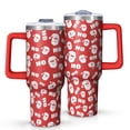 thumbnail image 1 of Red Christmas Santa Pattern Tumbler with Handle and Lid,40oz Double Wall Vacuum Insulated Tumbler,Cups Gift for Women and Men, 1 of 7