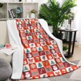 thumbnail image 1 of Red Christmas Santa, Tree and Snowflake Pattern Blanket,Comfortable Soft Lamb Wool Throw Blanket,All Season,Warm Lightweight Blankets for Sofa Bed Couch Living Room Chair,40"x50", 1 of 4