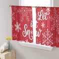 thumbnail image 1 of Red Christmas Sheer Curtains 45 Inch Length 2 Panels Set, Semi Transparent Voile Rod Pocket Curtains for Living Dining Room Bedroom Drapes Xmas Snowflake Winter Modern Art, 1 of 8