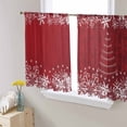 thumbnail image 1 of Red Christmas Sheer Curtains 45 Inch Length 2 Panels Set, Semi Transparent Voile Rod Pocket Curtains for Living Dining Room Bedroom Drapes Xmas Snowflake Tree Vintage, 1 of 8
