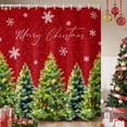 thumbnail image 1 of Red Christmas Shower Curtain, Xmas Tree Snowflake Winter Botanical Waterproof Fabric Shower Curtains with 12 Hooks, Bathroom Curtain Set for Bathroom Accessories Decor, 36 x 72 Inches, 1 of 9