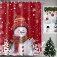 thumbnail image 1 of Red Christmas Shower Curtains for Bathroom, Snowman with Cap Xmas Snowflake Waterproof Fabric Shower Curtain for Bathroom Bathtub Decoration, Machine Washable, 36"x72", 1 of 9