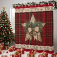 thumbnail image 1 of Red Christmas Shower Curtains for Bathroom, Xmas Pine Needles Stars Floral Winter Plaid Waterproof Fabric Shower Curtain, Decorative Bathroom Curtain for Bathtub, 72"x72", No Hooks Included, 1 of 9