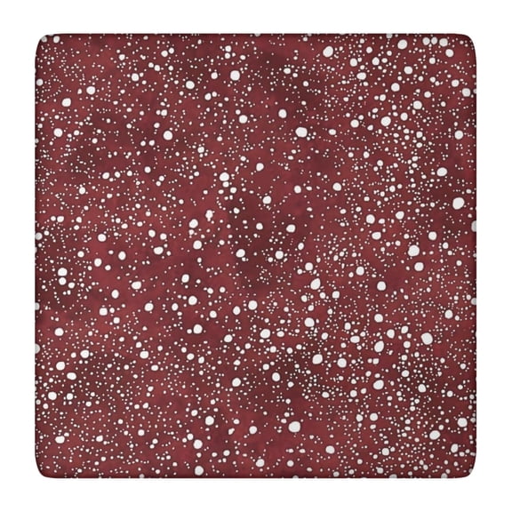 Red Christmas Snow Pattern Square Fitted Tablecloth with Elastic Edge,Square Table Cover,Washable Elastic Table Cover for Home Kitchen Party Decor 36"x36"