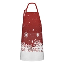 Red Christmas Snowflake Apron-Garden Aprons for Women with Pockets-Cotton Linen Waterproof Kitchen Cooking Gardening Aprons Adjustable for Kitchen,Cooking,BBQ and Salon 32"x27"