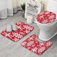 thumbnail image 1 of Red Christmas Snowflake Pattern Bathroom Rugs Sets 3 Piece,Toilet Cover Set,Absorbent Non Slip Bathroom Mats Sets with U-Shaped Contour Rug Toilet Rug Set, 1 of 5