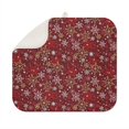 thumbnail image 1 of Red Christmas Snowflake Pattern Dish Drying Mat for Kitchen 1 Pack, Ultra Absorbent Microfiber Dishes Drainer Mats,16x18in(41x46cm), 1 of 6