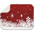 thumbnail image 1 of Red Christmas Snowflake Pattern Dish Drying Mat for Kitchen 1 Pack, Ultra Absorbent Microfiber Dishes Drainer Mats,18x24in(46x61cm), 1 of 4