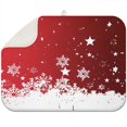 thumbnail image 1 of Red Christmas Snowflake Pattern Dish Drying Mat for Kitchen 1 Pack, Ultra Absorbent Microfiber Dishes Drainer Mats,18x24in(46x61cm), 1 of 4