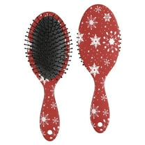 Red Christmas Snowflake Pattern Hair Brush,Girls Detangling Hair Brush,Glide Through Tangles with Ease for Wet & Dry Hair,8.8"X2.8"