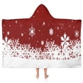 thumbnail image 1 of Red Christmas Snowflake Pattern Hooded Bath Towel，50"x30" for Ages 3 To 12 Kids, Quick Dry Lightweight Soft Microfiber Hood Beach Towel Cover Up for Kids, 1 of 7