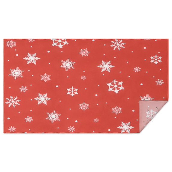 Red Christmas Snowflake Pattern Rectangle Tablecloth 60"x102",Waterproof Polyester Rectangle Table Cloth, Wipeable Spillproof Polyester Tablecloth for Dining, Camping, Indoor and Outdoor