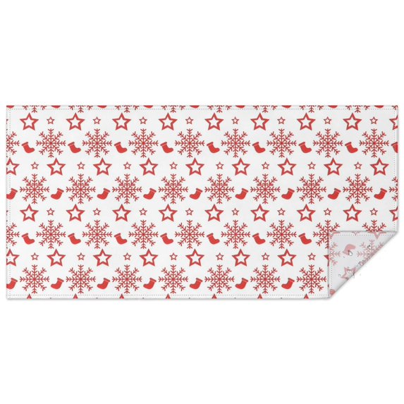 Red Christmas Snowflake Pattern Rectangle Tablecloth 60"x120",Waterproof Polyester Rectangle Table Cloth, Wipeable Spillproof Polyester Tablecloth for Dining, Camping, Indoor and Outdoor