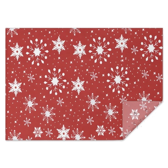 Red Christmas Snowflake Pattern Rectangle Tablecloth 60"x84",Waterproof Polyester Rectangle Table Cloth, Wipeable Spillproof Polyester Tablecloth for Dining, Camping, Indoor and Outdoor