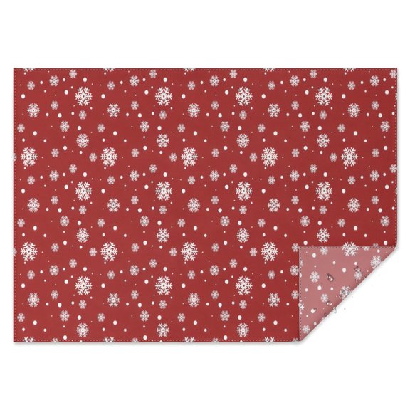 Red Christmas Snowflake Pattern Rectangle Tablecloth 60"x84",Waterproof Polyester Rectangle Table Cloth, Wipeable Spillproof Polyester Tablecloth for Dining, Camping, Indoor and Outdoor