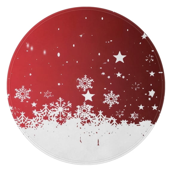 Red Christmas Snowflake Pattern Round Blanket,Comfortable Soft Flannel Throw Blanket,All Season,Warm Lightweight Blankets for Sofa Bed Couch Living Room Chair 47"x47"
