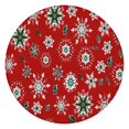 thumbnail image 1 of Red Christmas Snowflake Pattern Round Fitted Tablecloth with Elastic Edge,Dining Table Cover Waterproof,Outdoor Round Tablecloth for Camping,Dining,Indoor and Outdoor, 1 of 7