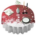 thumbnail image 1 of Red Christmas Snowflake Pattern Round Tablecloth 60"x60",Wrinkle Wipeable Table Cloth for Kitchen Dining Room Picnic Patio Party, 1 of 6