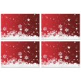 thumbnail image 1 of Red Christmas Snowflake Pattern Summer Placemats Table Placemats Set Of 4-Linen Kitchen Washable Placemats Table Mats 11.8"x17.7" Non-Slip Heat Resistant, 1 of 6