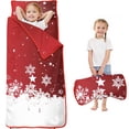 thumbnail image 1 of Red Christmas Snowflake Pattern Toddler Nap Mats for Kids Preschool,59"x22" Sleeping Mat Bag or Kids,Toddler Sleeping Bag,Toddler Nap Mat or Daycare, 1 of 6