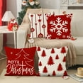 thumbnail image 1 of Red Christmas Snowflake Pillow Covers 18x18 , Holiday Red and White 18 x 18 Christmas Decor Throw Pillow Covers, Winter Outdoor Decorative Snowflake Pillows for Couch Bedroom Sofa, 1 of 6