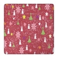 thumbnail image 1 of Red Christmas Snowflake Tree and Star Pattern Square Fitted Tablecloth with Elastic Edge,Square Table Cover,Washable Elastic Table Cover for Home Kitchen Party Decor 36"x36", 1 of 6