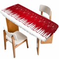 thumbnail image 1 of Red Christmas Snowflakes Table Cloths for 8 Foot Rectangle Tables, Xmas Balls Winter Pine Tree Patio Waterproof Elastic Fitted Tablecloths, Washable Rectangular Table Cover for Camping, 1 of 8