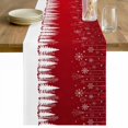 thumbnail image 1 of Red Christmas Snowflakes Table Runner 72 Inches Long Farmhouse Dress Scarves, Xmas Balls Winter Pine Tree Dining Tablerunner for Coffee Table/Kitchen Island/Party Décor, 13" x 72", 1 of 8